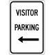 Visitor Parking with Left Arrow Sign